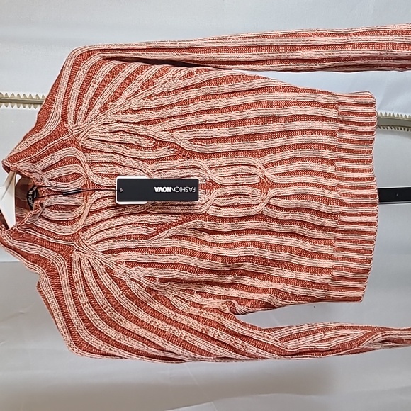 Fashion Nova Pumpkin Spice Cropped Sweater.  New - Picture 2 of 5